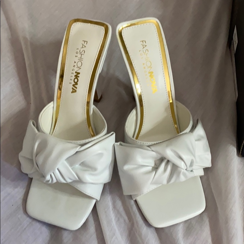Fashion Nova In your Dreams Heels-White